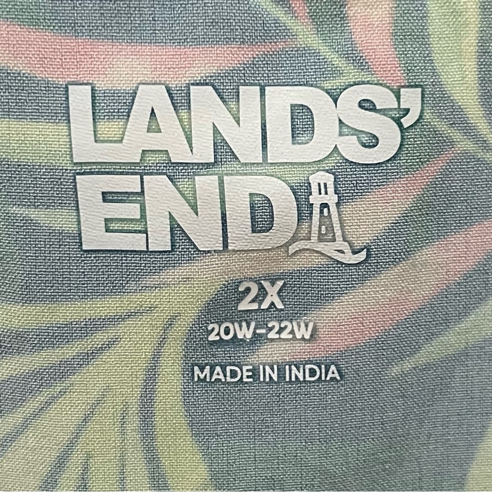 Lands' End Green Short Sleeve Relaxed Tee - Picture 3 of 8